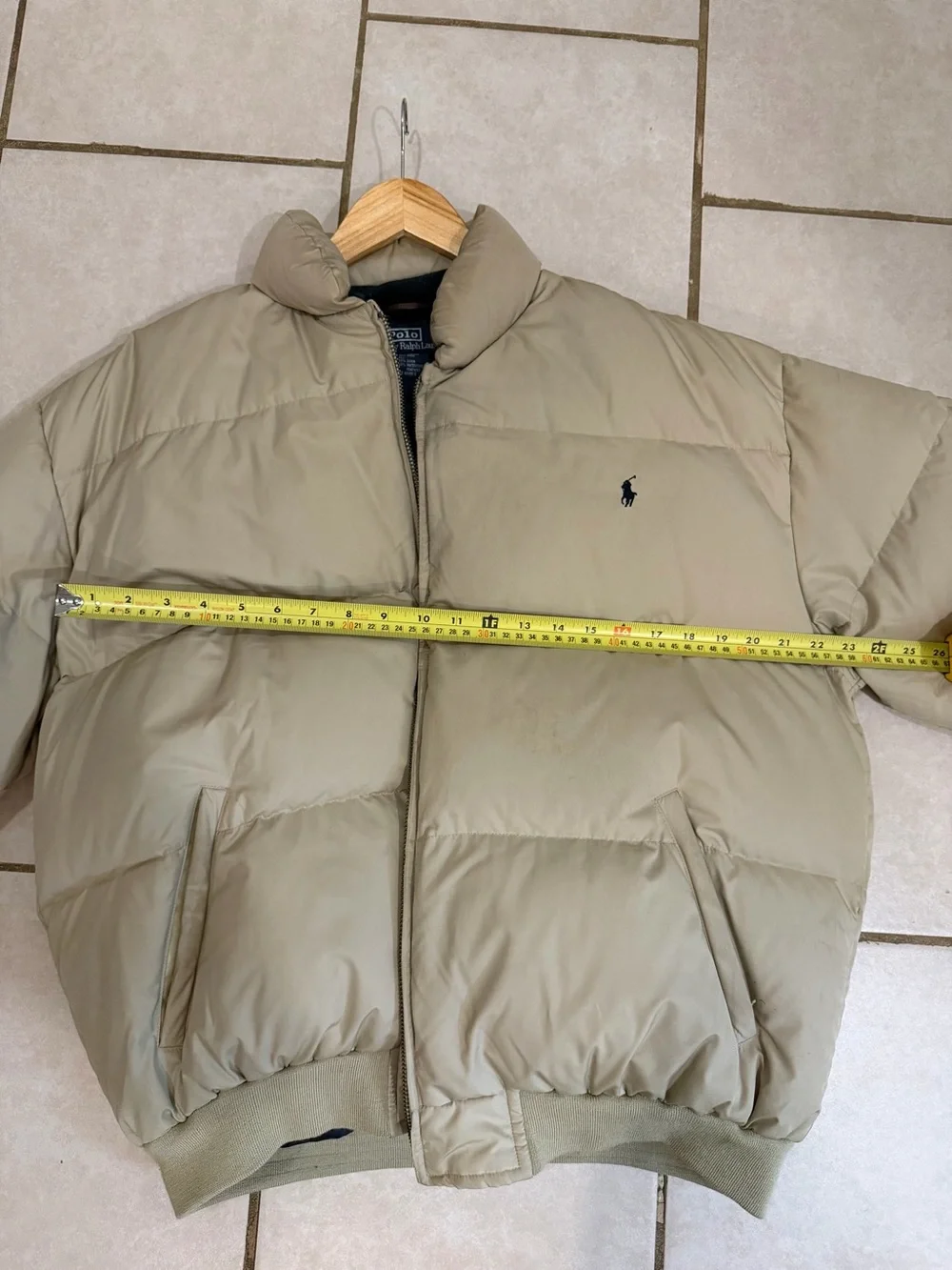 Vintage Polo Ralph Lauren Tan Down Jacket Large